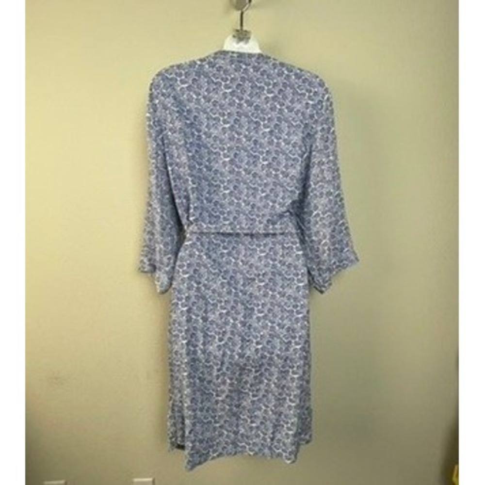 FatFace Womens Nightwear Robe Blue White Floral Print Viscose Belted Full Length - Picture 5 of 12